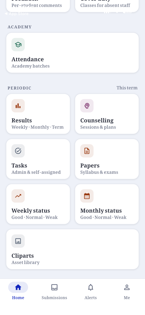 Pearl Teacher — Overview of Different Actions